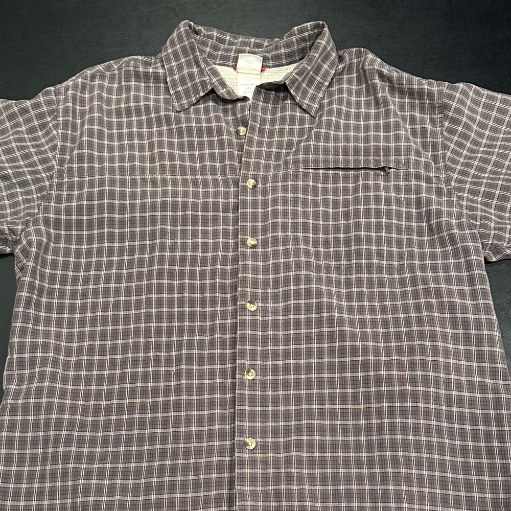The North Face Men's Gray Plaid Button-Down Shirt